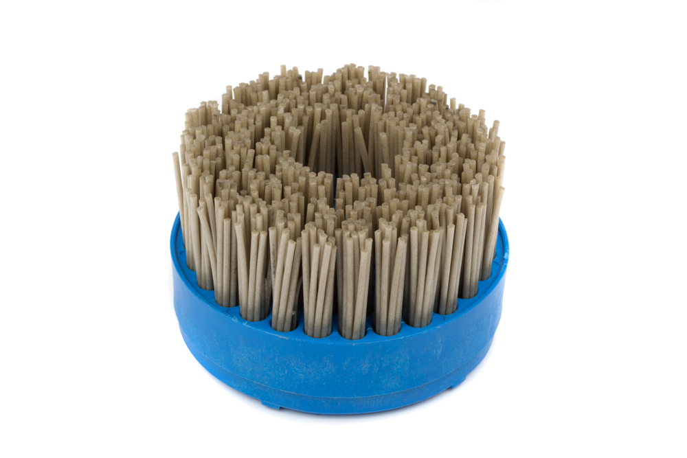 DIAMOND ROUND BRUSH 100mm GRIT 320 M5/8 RESINED